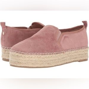 Sam Edelman Carrin pink suede platform espadrille slip ons, size 8.5 worn once